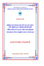 Những giải pháp chủ yếu tái cấu trúc vốn trong quá trình chuyển đổi tổng công ty cao su việt nam thành tập đoàn công nghiệp cao su việt nam