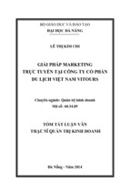 Luận văn thạc sĩ quản trị kinh doan giải pháp marketing trực tuyến tại công ty cổ phần du lịch việt nam vitours