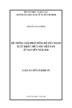 Luận án tiến sĩ hệ thống giải pháp đồng bộ đẩy mạnh xuất khẩu thủy sản vn từ nay đến năm 2020