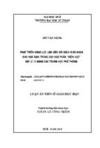 Luận án tiến sĩ giáo dục học phát triển năng lực làm việc với sách giáo khoa cho học sinh trong dạy học phần điện học vật lý 11 nâng cao trung học phổ thông