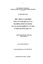 Luận văn thạc sĩ thực trạng và giải pháp nâng cao tính hiệu quả của hệ thống kiểm soát nội bộ tại các doanh nghiệp vửa và nhỏ ở tỉnh lâm đồng hiện nay