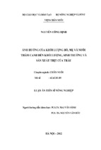 Luận án tiến sĩ nông nghiệp ảnh hưởng của khối lượng bố, mẹ và nuôi thâm canh đến khối lượng, sinh trưởng và sản xuất thịt của trâu   nguyễn công định