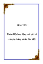 Hoàn thiện hoạt động môi giới tại công ty chứng khoán bảo việt