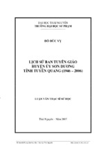 Luận văn thạc sĩ lịch sử ban tuyên giáo huyện ủy sơn dương tỉnh tuyên quang (1946 – 2006)