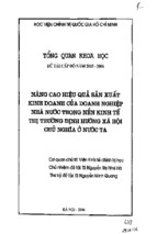 Luận văn thạc sĩ nâng cao hiệu quả sản xuất kinh doanh của doanh nghiệp nhà nước trong nền kinh tế thị trường định hướng xã hội chủ nghĩa ở nước ta