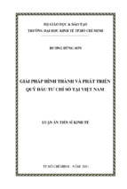 Luận văn giải pháp hình thành và phát triển quỹ đầu tư chỉ số tại việt nam