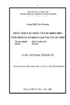 Luận văn thạc sĩ phân tích các nhân tố ảnh hưởng đến tình hình xuất khẩu gạo tại thành phố cần thơ