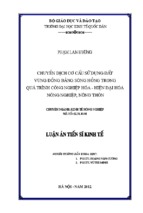 Luận án tiến sĩ chuyển dịch cơ cấu sử dụng đất vùng đồng bằng sông hồng trong quá trình công nghiệp hóa, hiện đại hóa nông nghiệp, nông thôn