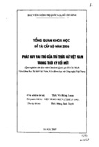 Tổng quan khoa học đề tài cấp bộ phát huy vai trò của tri thức nữ việt nam trong thời kỳ đổi mới