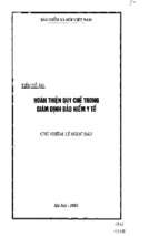 Luận văn thạc sĩ hoàn thiện qui chế trong giám định bảo hiểm y tế