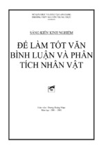 Skkn để làm tốt văn bình luận và phân tích nhân vật