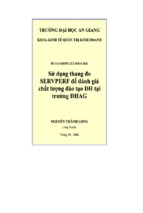 Luận văn thạc sĩ sử dụng thang đo servperf để đánh giá chất lượng đào tạo đại học tại trường đại học an giang