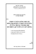 Chọn và dẫn giống một số dòng bạch đàn và keo tai tượng để thiết lập vườn lưu giữ giống