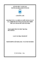 Luận văn thạc sĩ nâng cao hiệu quả điều hành lãi suất của chính phủ đối với ngân hàng phát triển việt nam trong điều kiện hội nhập