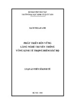 Phát triển bền vững làng nghề truyền thống vùng kinh tế trọng điểm bắc bộ