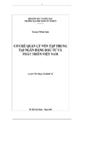 Cơ chế quản lý vốn tập trung tại ngân hàng đầu tư và phát triển việt nam