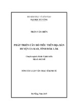 Tóm tắt luận văn thạc sĩ kinh tế phát triển cây hồ tiêu trên địa bàn huyện ea kar tỉnh đắk lắk