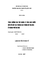 Luận văn thạc sĩ tăng cường vai trò quản lý của nhà nước đối với đất đai trong quá trình đô thị hóa ở thành phố hà nội