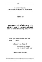 Luận văn thạc sĩ hoàn thiện cơ chế tài chính của công ty dịch vụ   du lịch dầu khí theo mô hình công ty mẹ   công ty con