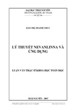 Luận văn thạc sĩ lý thuyết nevanlinna và ứng dụng