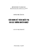 Luận văn thạc sĩ kinh tế vận dụng kế toán quản trị vào các trường chuyên nghiệp