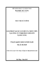Tóm tắt luận văn thạc sĩ kinh tế giải pháp tạo sự gắn bó của nhân viên tại công ty tnhh phần mềm fpt tại đà nẵng