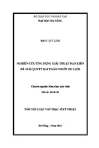 Luận văn thạc sĩ kỹ thuật nghiên cứu ứng dụng giải thuật đàn kiến để giải quyết bài toán người du lịch