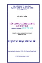 Luận văn thạc sĩ ước lượng giá trị kinh tế vận tải thủy