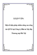 Luận vă một số biện pháp nhằm nâng cao công tác qtns tại công ty đầu tư xây lắp thương mại hà nội