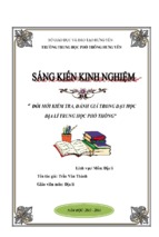 Skkn đổi mới kiểm tra, đánh giá trong dạy học địa lí trung học phổ thông