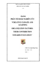 đề tài phân tích bài nghiên cứu creative climate and learning organization factors their contribution towards innovation