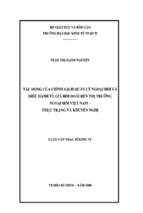Luận văn thạc sĩ tác động của chính sách quản lý ngoại hối và điều hành tỷ giá hối đoái đến thị trường ngoại hối việt nam   thực trang và khuyến nghị