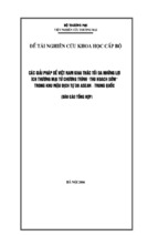 Luận văn thạc sĩ các giải pháp để việt nam khai thác tối đa những lợi ích thương mại từ chương trình _thu hoạch sớm_ trong khu mậu dịch tự do asean   trung quốc
