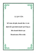 Kế toán chi phí, doanh thu và xác định kết quả kinh doanh tại công ty liên doanh khách sạn renaissance riverside