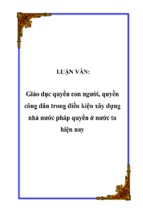 Giáo dục quyền con người, quyền công dân trong điều kiện xây dựng nhà nước pháp quyền ở nước ta hiện nay