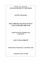 Luận văn thạc sĩ hoàn thiện dự toán ngân sách tại công ty phân bón miền nam