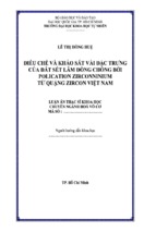 Luận án tiến sĩ điều chế và khảo sát vài đặc trưng của đất sét lâm đồng chống bởi polication zinconninium từ quặng zircon việt nam