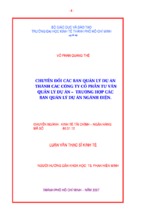 Chuyển đổi các ban quản lý dự án thành các công ty cổ phần tư vấn quản lý dự án – trường hợp các ban quản lý dự án ngành điện