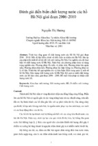 đề tài  đánh giá diễn biến chất lượng nước các hồ hà nội giai đoạn 2006 2010