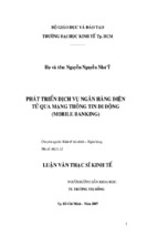 Phát triển dịch vụ ngân hàng điện tử qua mạng thông tin di động (mobile banking)