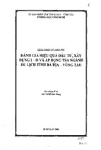 Luận văn thạc sĩ đánh giá hiệu quả đầu tư, xây dựng i o vá áp dụng tsa ngành du lịch tỉnh bà rịa   vũng tàu