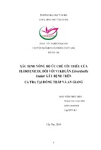 Xác định nồng độ ức chế tối thiểu của florfenicol đối với vi khuẩn edwardsiella ictaluri gây bệnh trên cá tra tại đồng tháp và an giang