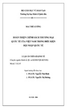 Hoàn thiện chính sách thương mại quốc tế của việt nam trong điều kiện hội nhập quốc tế   tài liệu, ebook, giáo trình