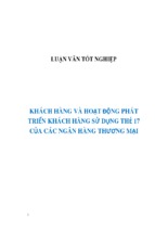 Khách hàng và hoạt động phát triển khách hàng sử dụng thẻ 17 của các ngân hàng thương mại