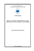 Luận văn thạc sĩ kiểm soát tín doanh nghiệp vừa và nhỏ tại ngân hàng thương mại cổ phần quân đội   chi nhánh hồ chí minh