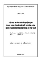 Luật tục người thái và sự vận dụng trong quản lý nhà nước đối với cộng đồng người thái ở các tỉnh bắc trung bộ việt nam