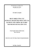 Tóm tắt luận văn thạc sĩ quản trị kinh doanh hoàn thiện công tác đánh giá thành tích nhân viên tại tập đoàn viễn thông quân đội – chi nhánh viettel kon tum   copy