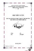 Tiểu luận đánh giá thực trạng thị trường bất động sản tỉnh nghệ an