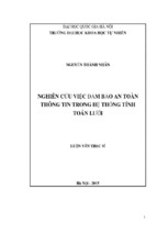 Luận văn thạc sỹ nghiên cứu việc đảm bảo an toàn thông tin kiến trúc an ninh cho hệ thống lưới