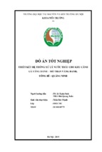Thiết kết hệ thống xử lý nước thải  cho khu cánh gà vàng danh – mỏ than vàng danh, uông bí quảnh ninh